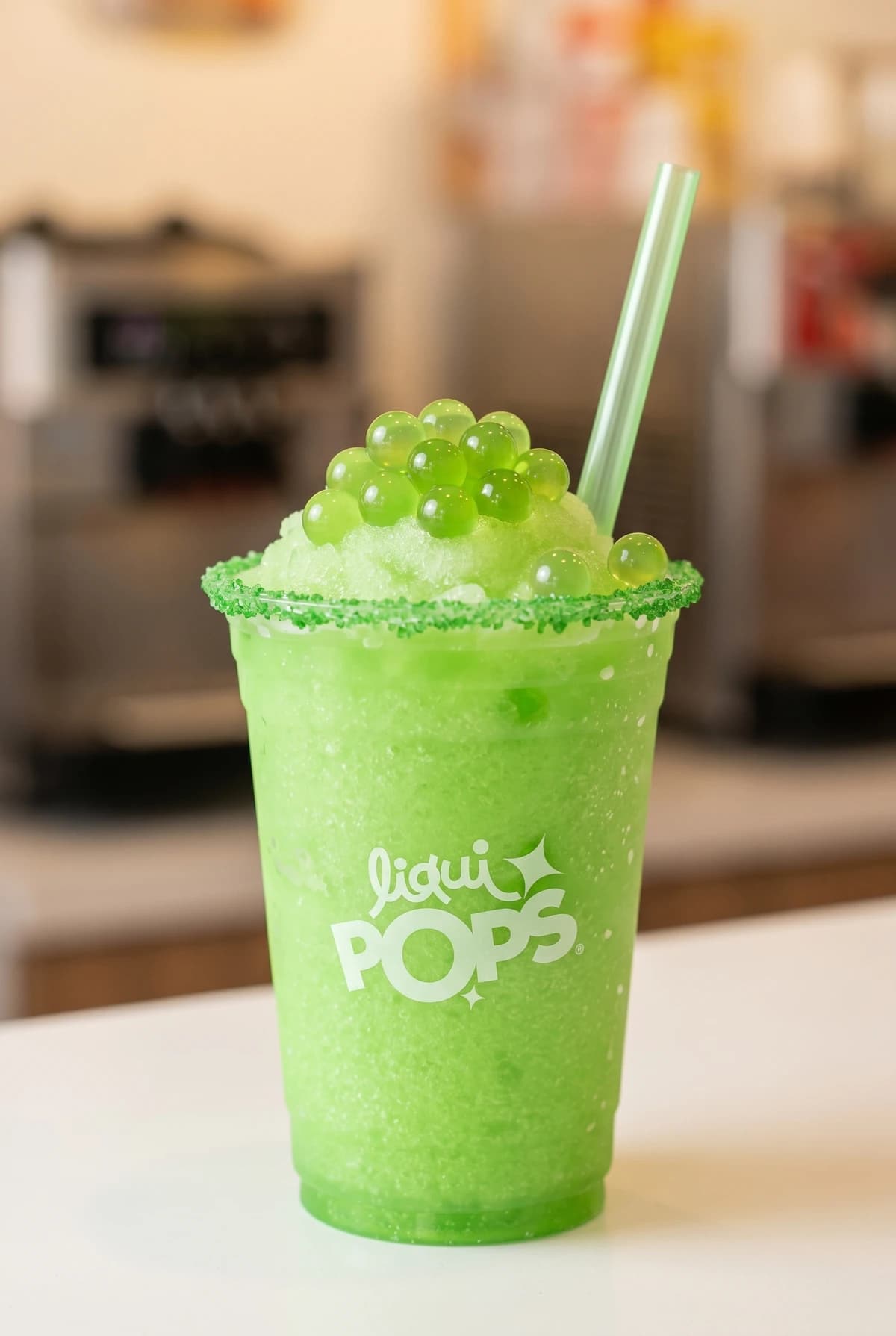 Granizado manzana verde con perlas explosivas LiquiPops — popping boba al por mayor Colombia