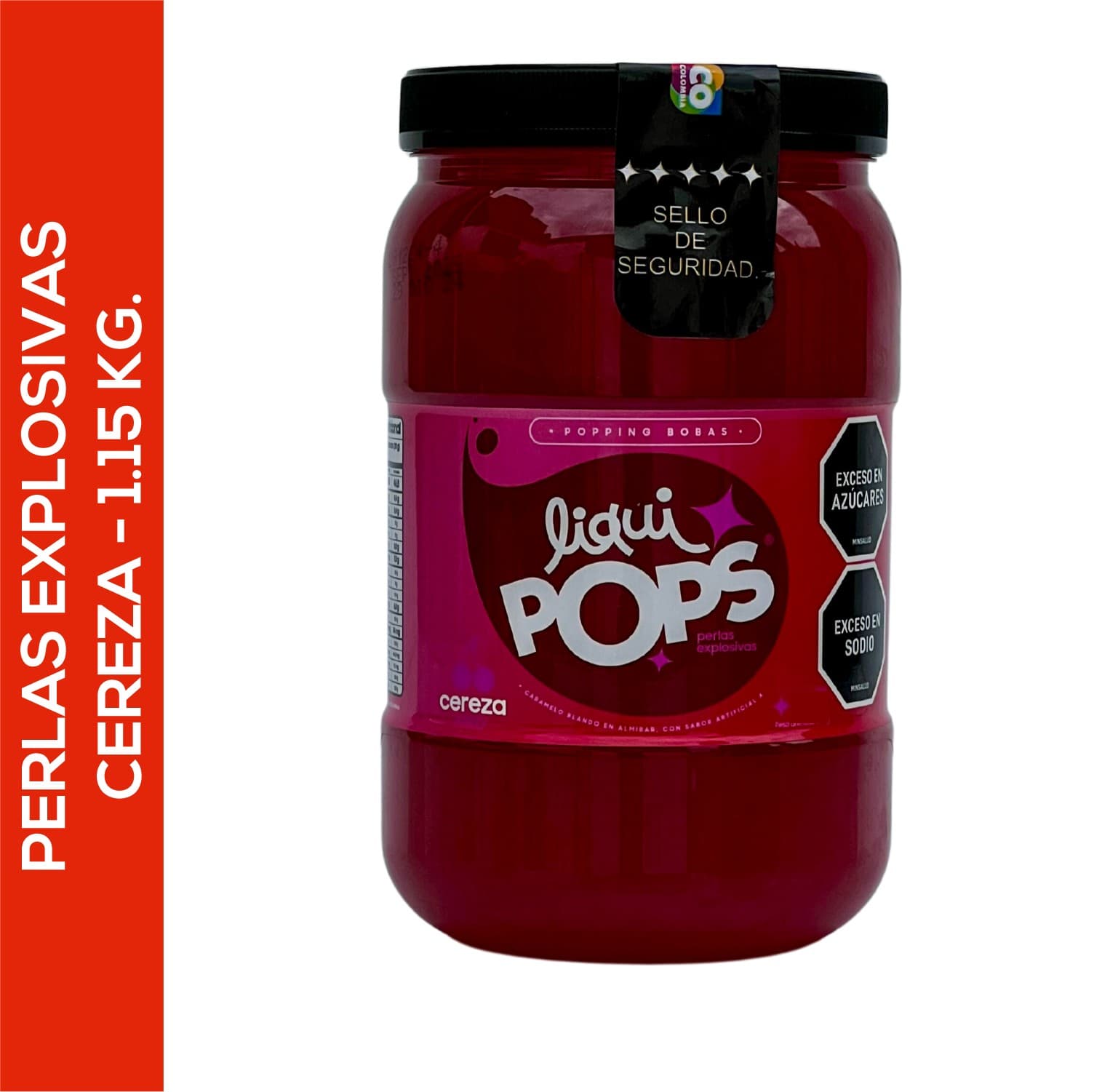 Tarro de perlas explosivas LiquiPops de perlas explosivas liquipops sabor a cereza x 1150 gr LiquiPops