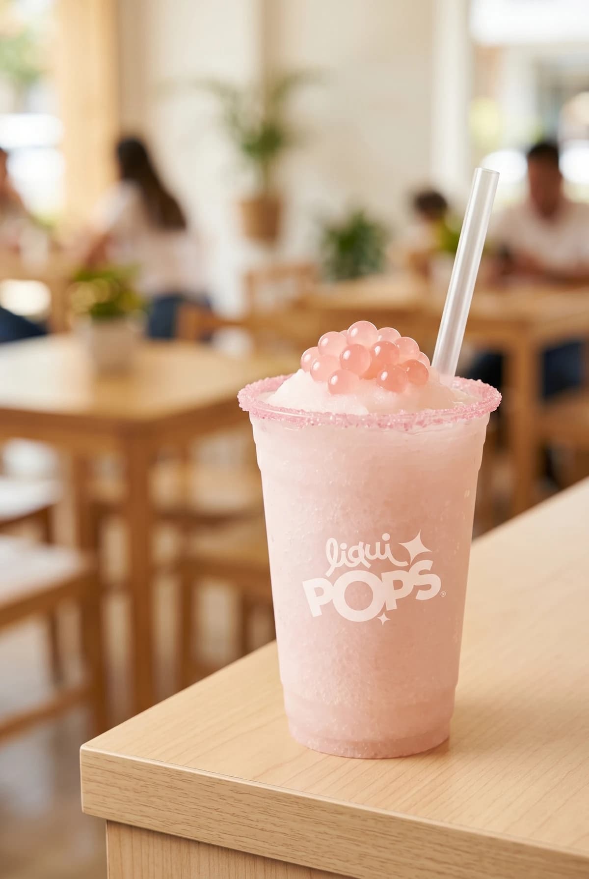 Granizado de lychee con perlas explosivas con perlas explosivas LiquiPops — 1 vaso de 16 oz