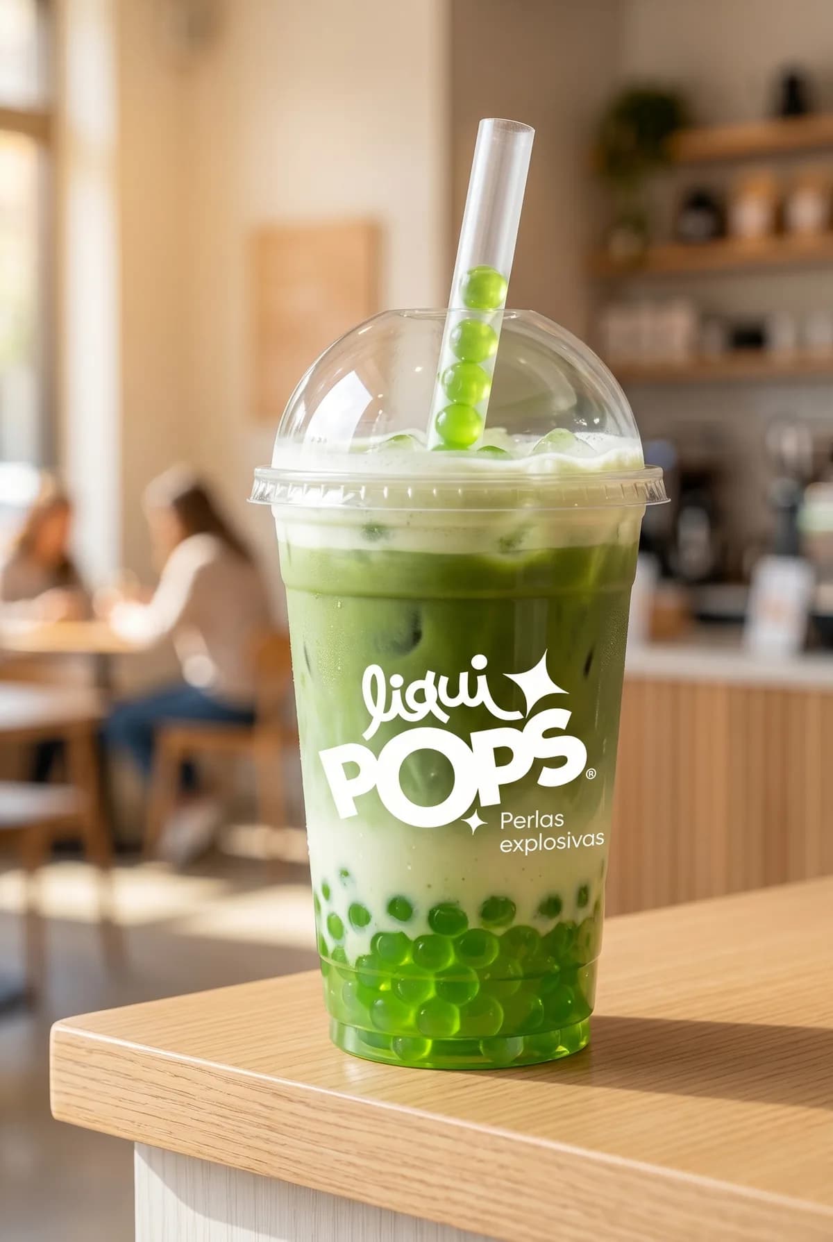 Bubble tea con popping boba (perlas explosivas) · para bubble tea