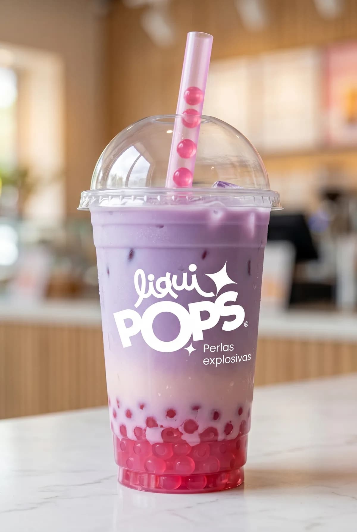 Bubble tea con perlas explosivas LiquiPops Colombia · para granizados