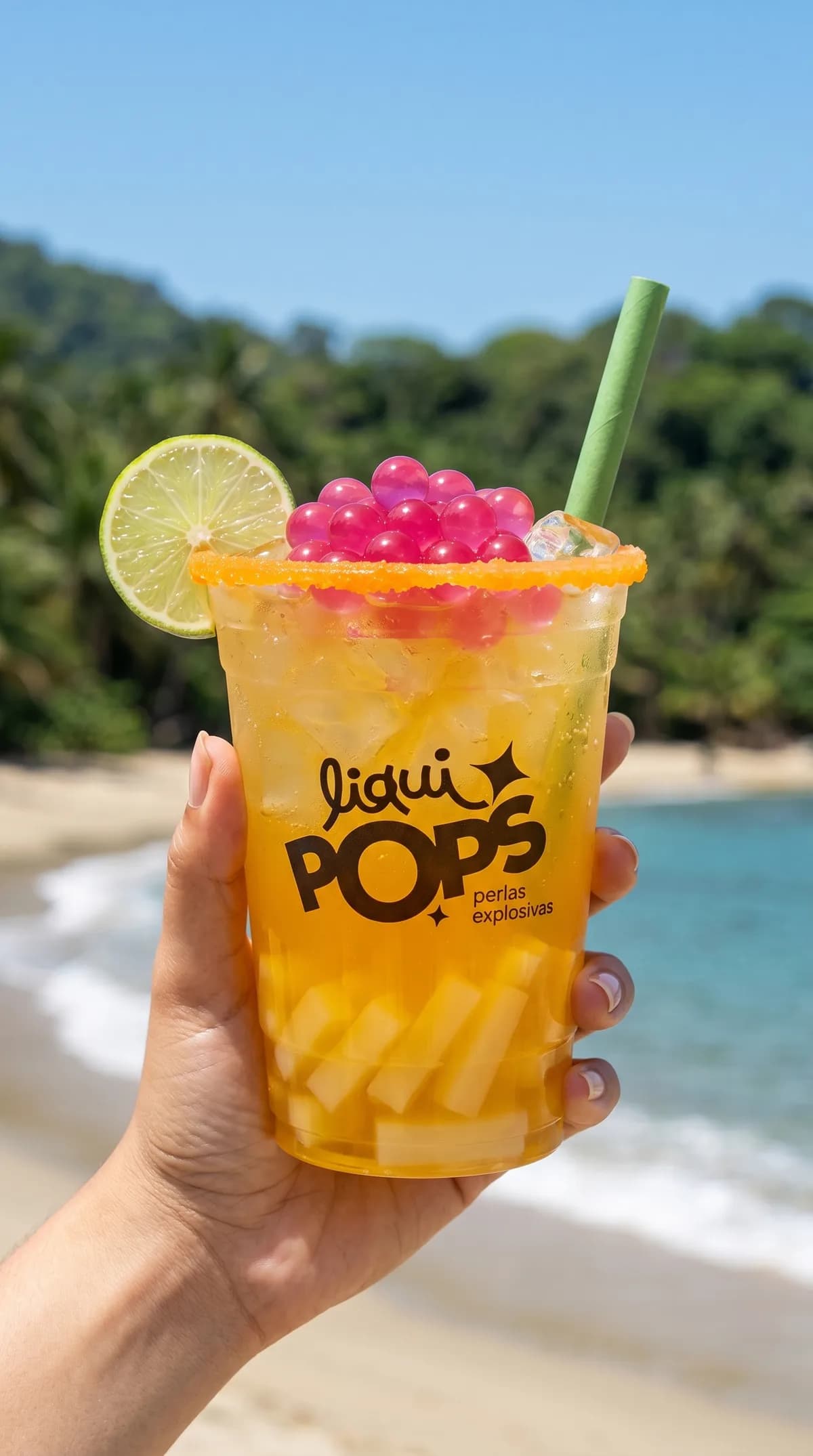 Bubble tea con perlas explosivas LiquiPops · para bubble tea