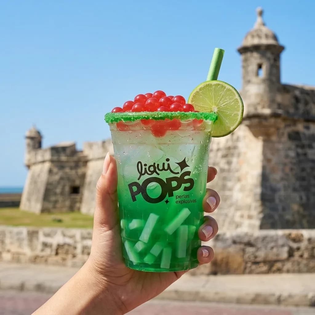 Bubble tea con perlas explosivas LiquiPops · sabor coco