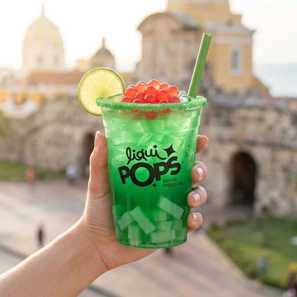 Vaso de bubble tea con perlas explosivas · para bubble tea