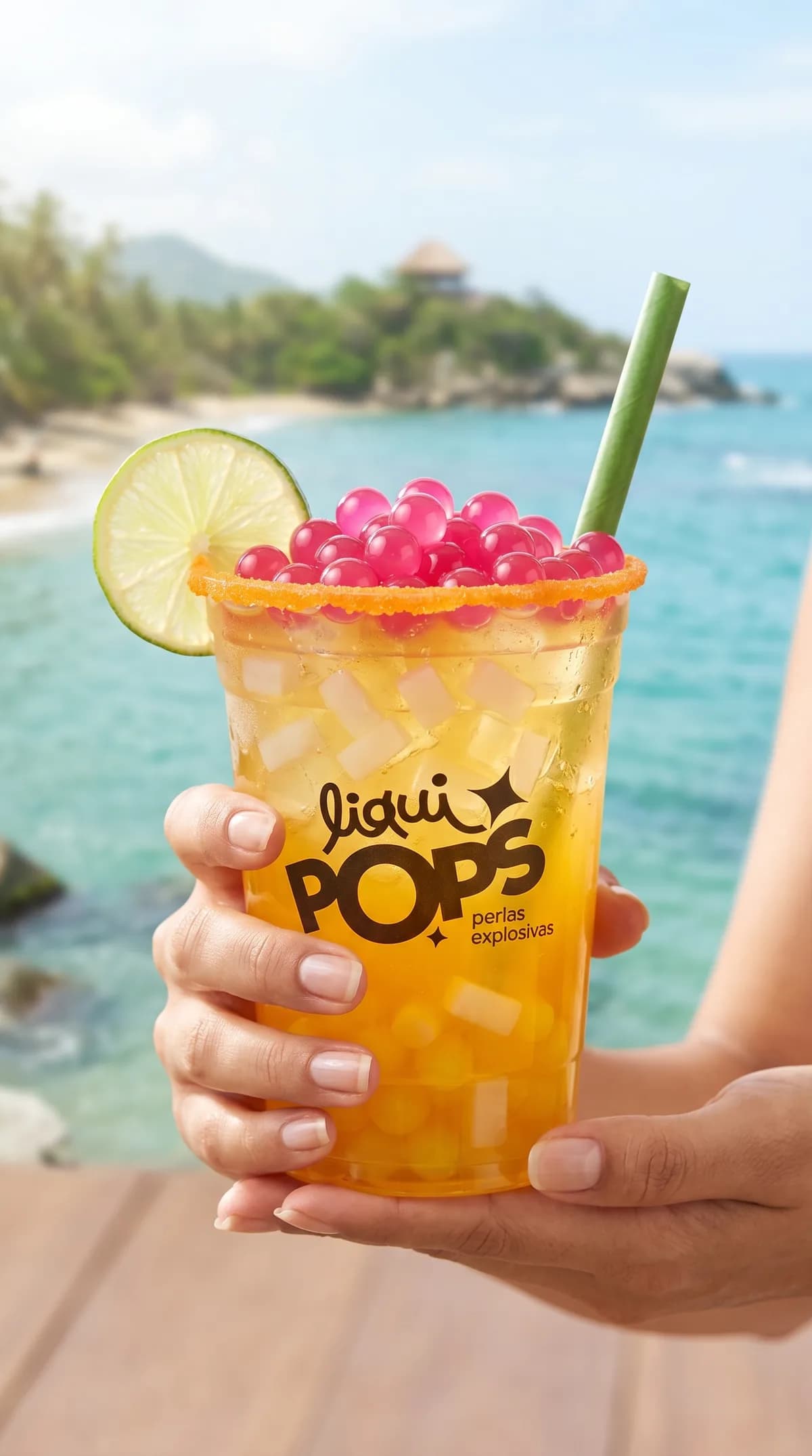 Bubble tea con perlas explosivas LiquiPops Colombia · fabricadas en Medellín