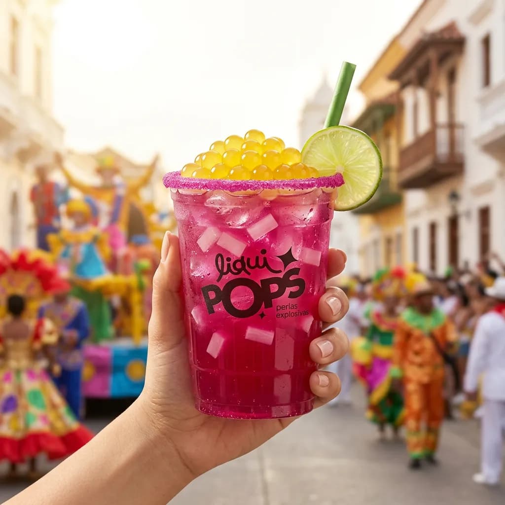 Bubble tea con perlas explosivas de sabores · sabor manzana verde, para micheladas