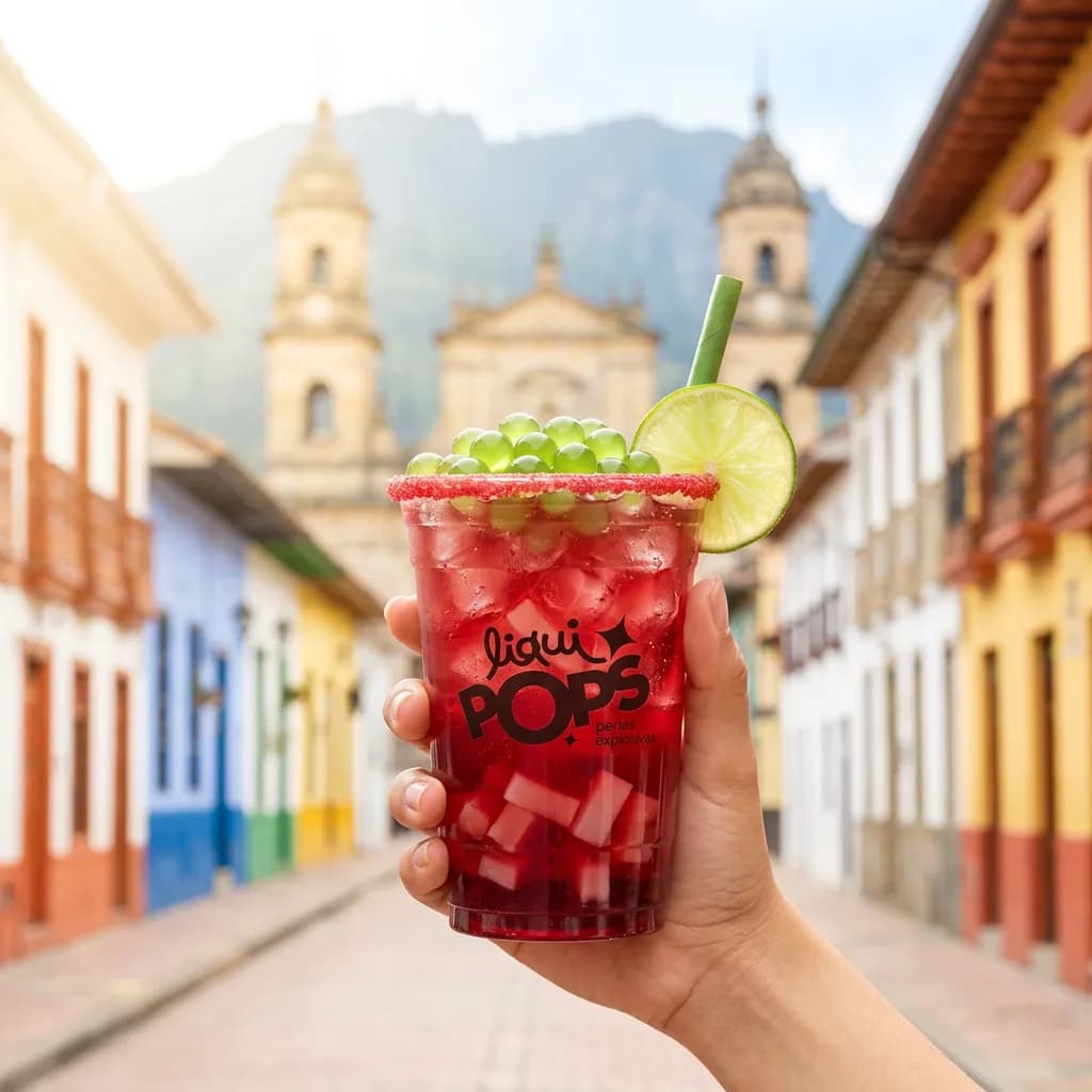 Vaso de bubble tea con perlas explosivas · sabor coco, para sodas