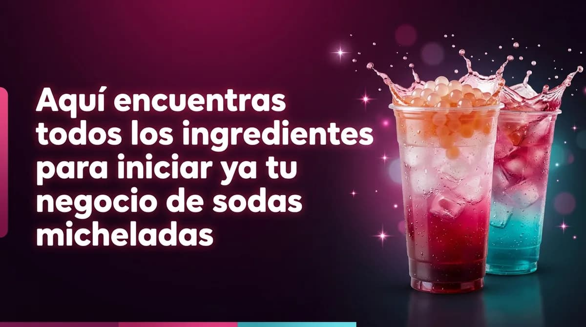 Sodas locas de frutos rojos y azul con perlas explosivas LiquiPops e hielo — para arrancar tu negocio de micheladas