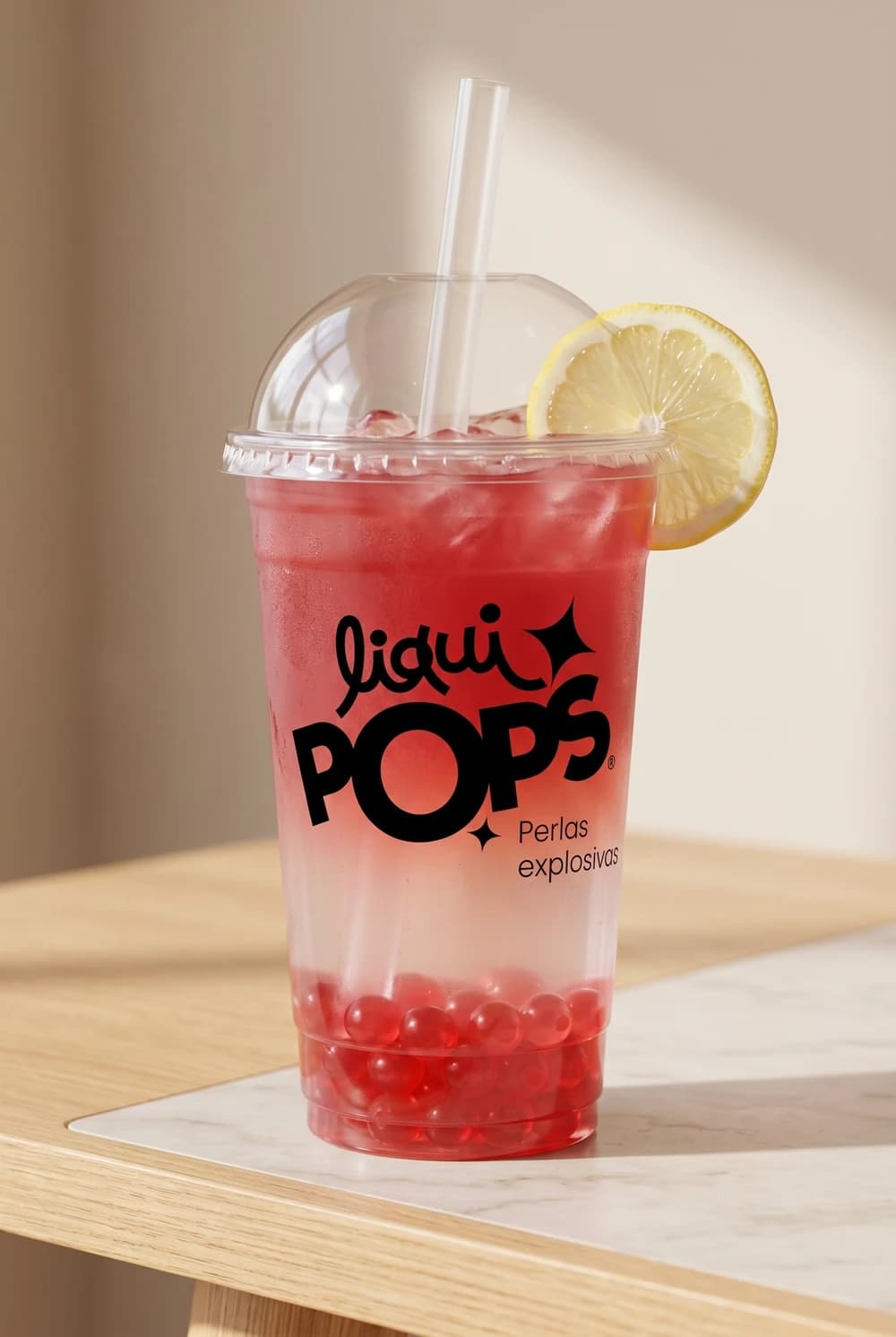 Limonada fresa con perlas explosivas LiquiPops