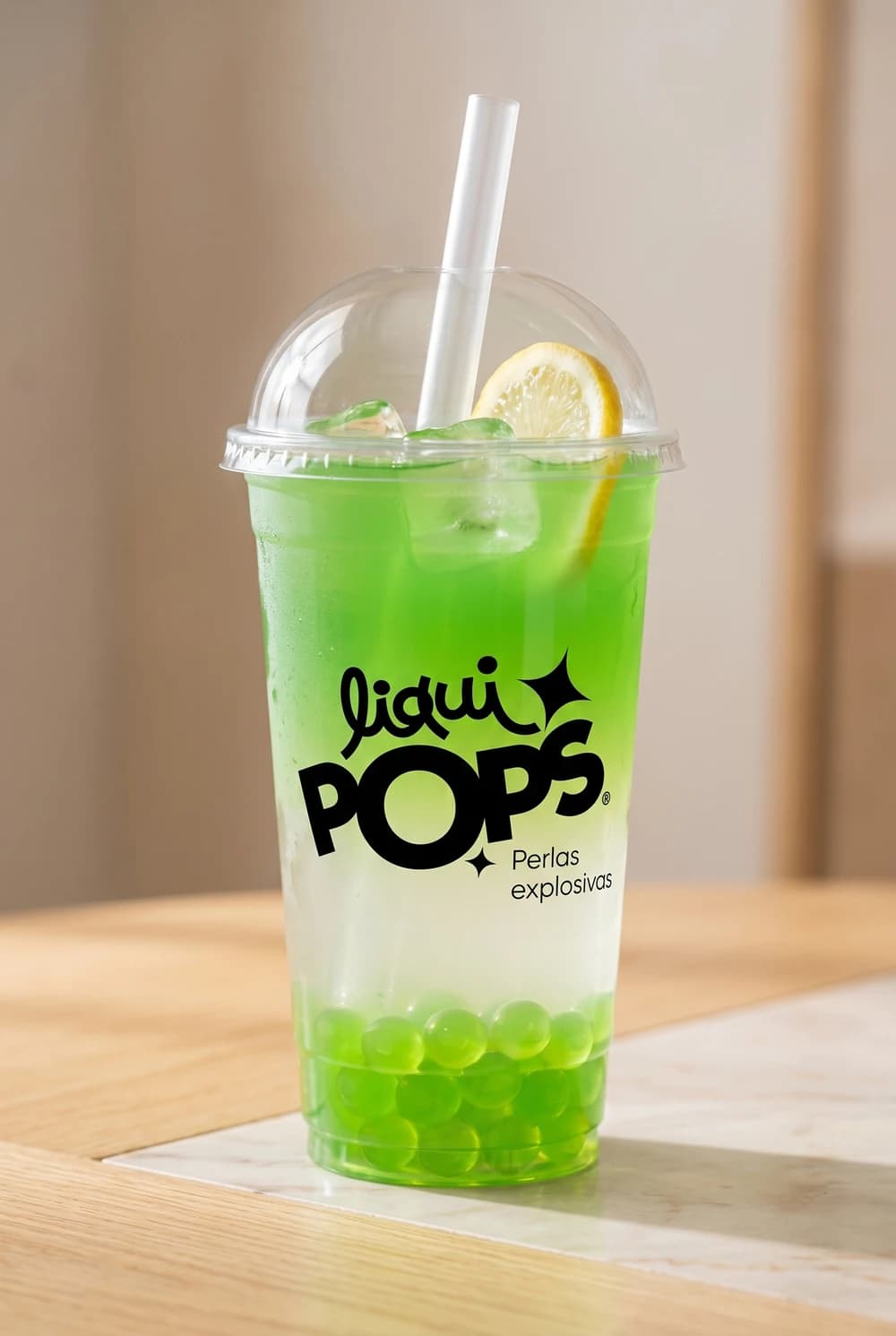 Limonada manzana verde con perlas explosivas LiquiPops