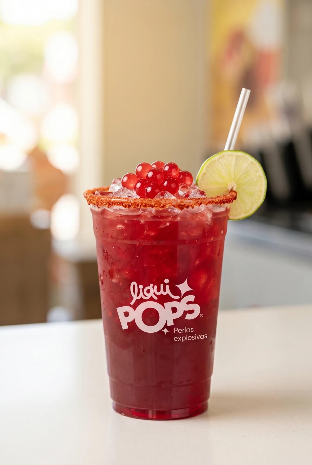 Michelada de cereza con perlas explosivas LiquiPops — popping boba al por mayor Colombia