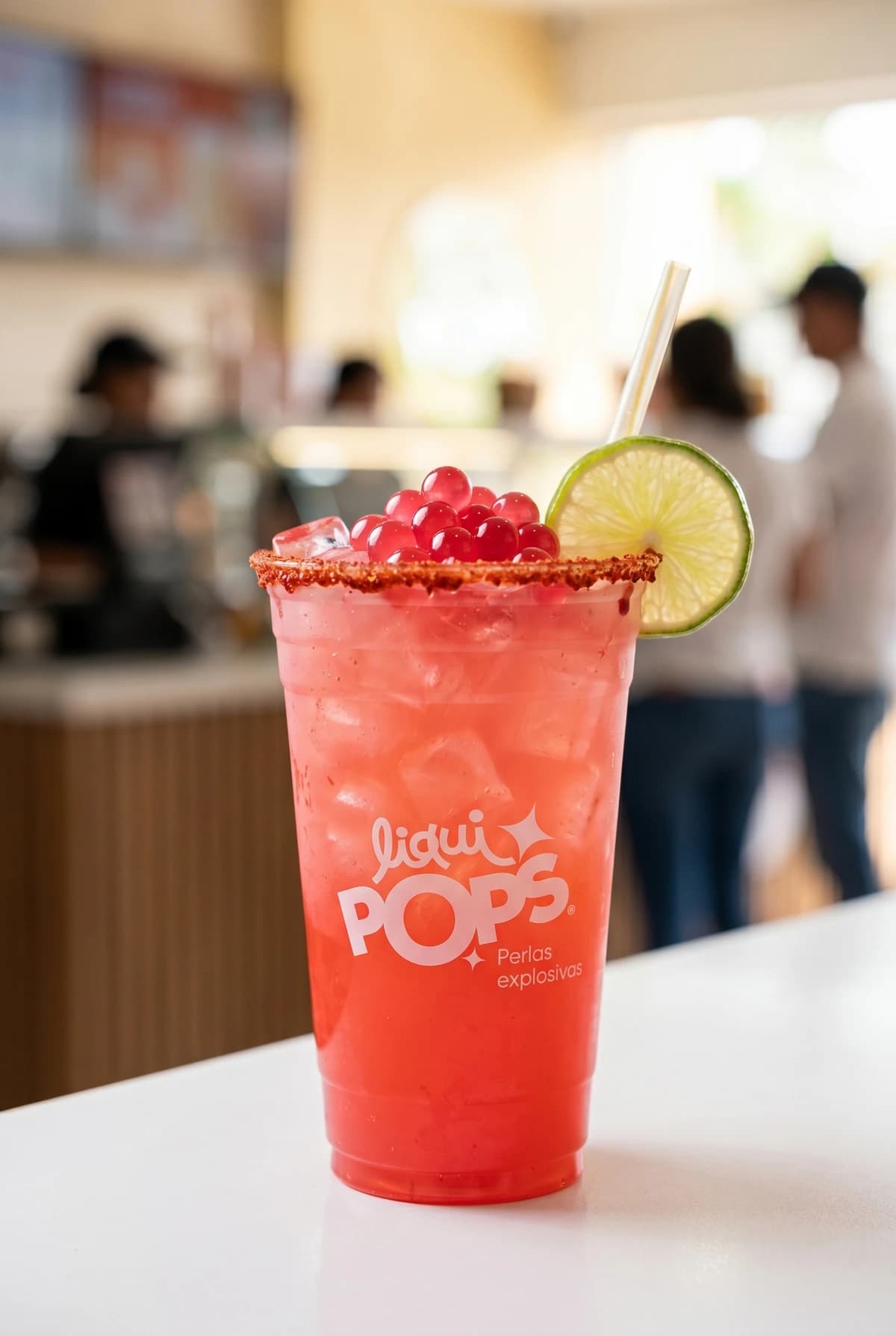 Michelada de fresa con perlas explosivas LiquiPops — popping boba al por mayor Colombia