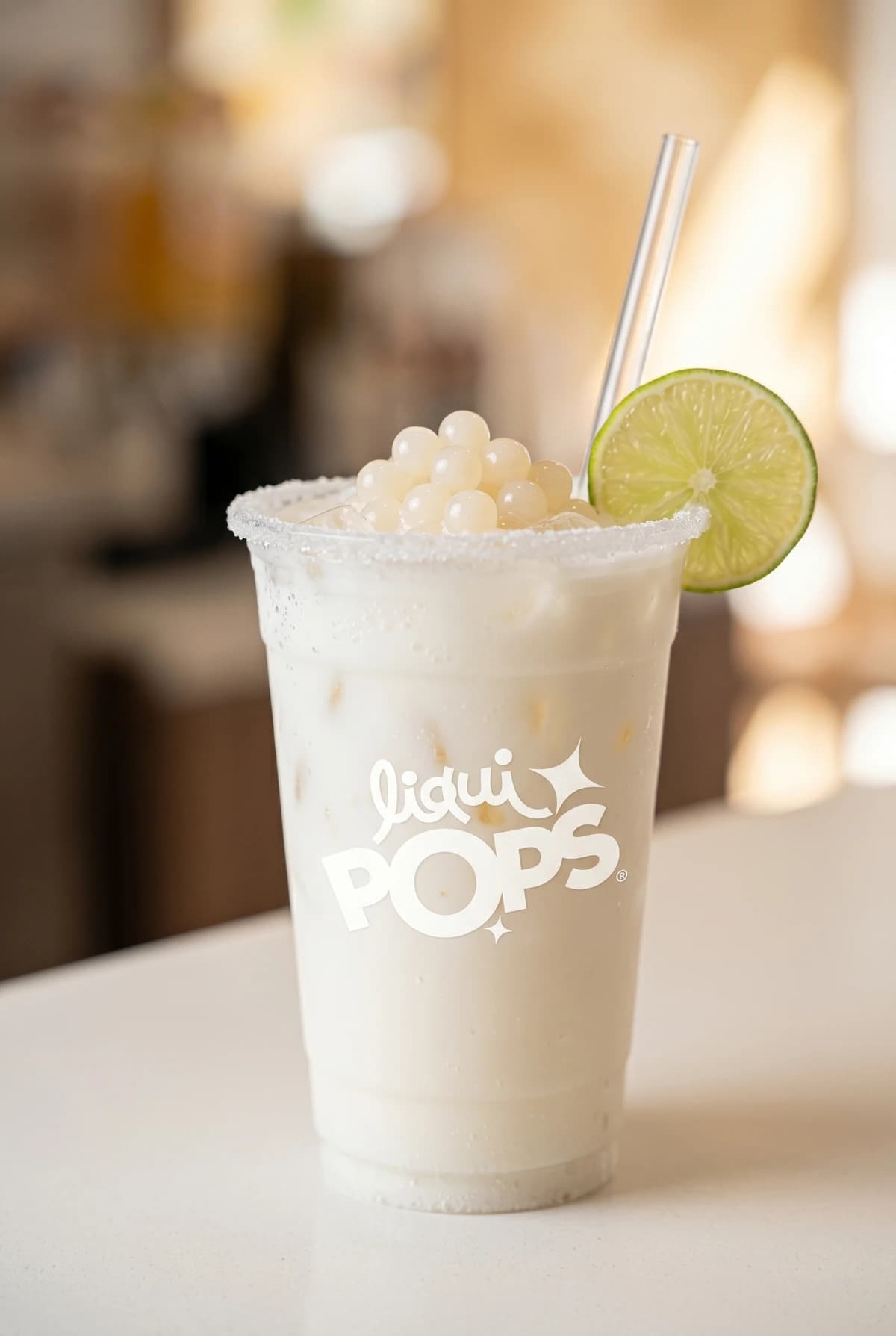 Soda loca de coco con perlas explosivas LiquiPops — popping boba al por mayor Colombia