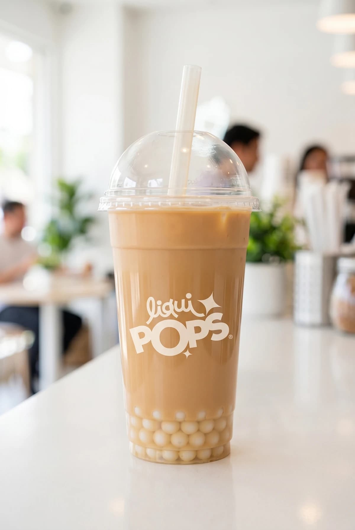 Bubble tea de café con perlas explosivas con perlas explosivas LiquiPops — 1 vaso de 16 oz