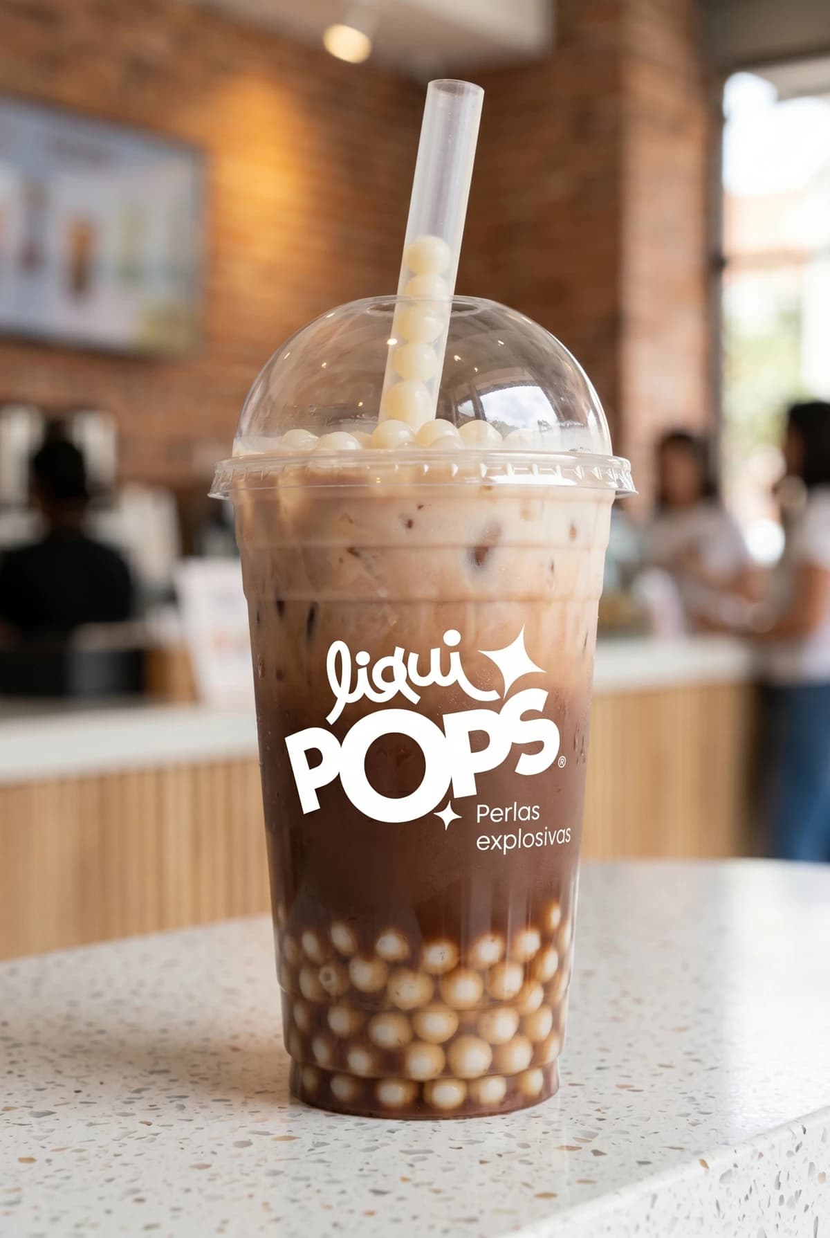 Bubble tea de chocolate con perlas