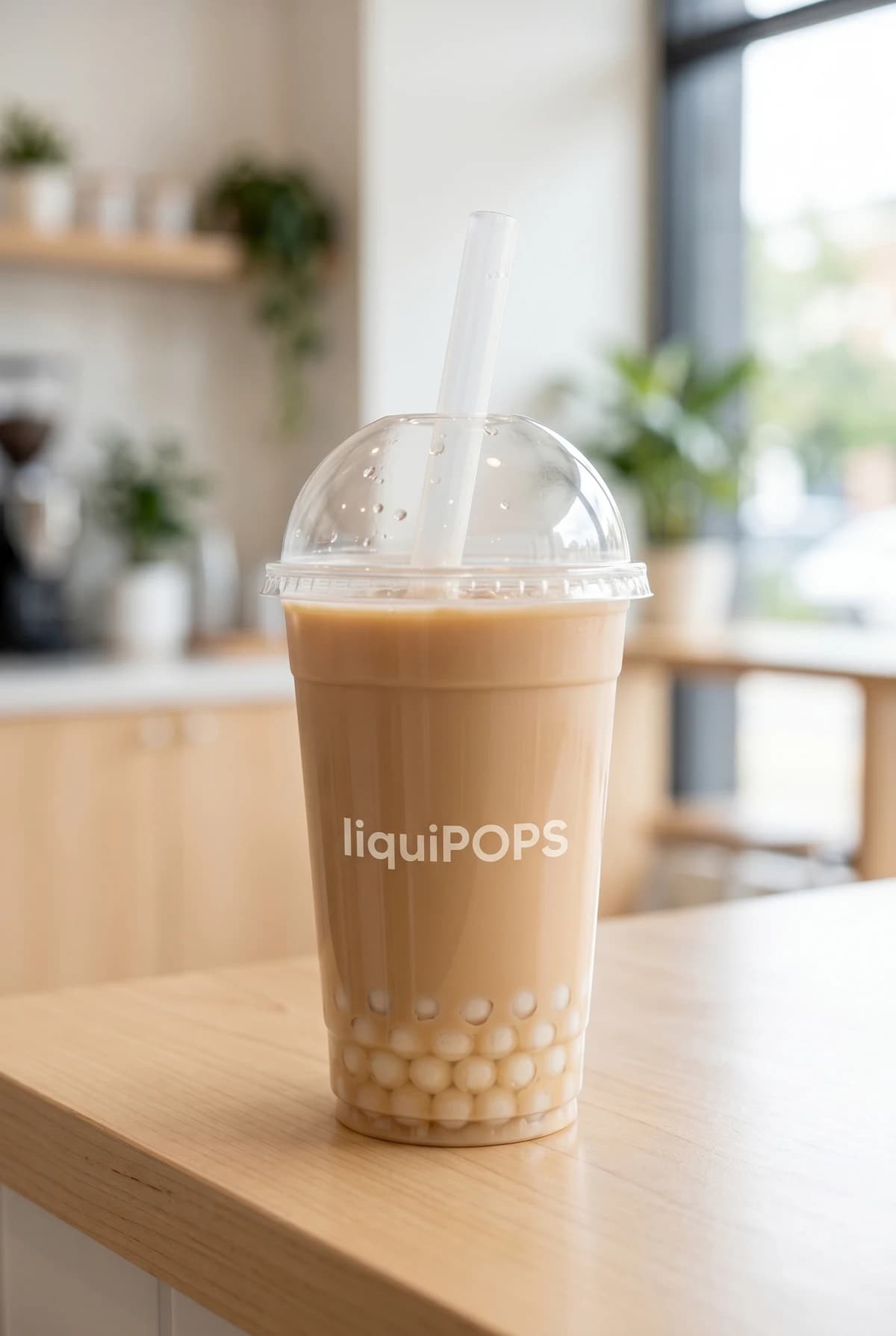 Bubble tea clásico con perlas explosivas con perlas explosivas LiquiPops — 1 vaso de 16 oz