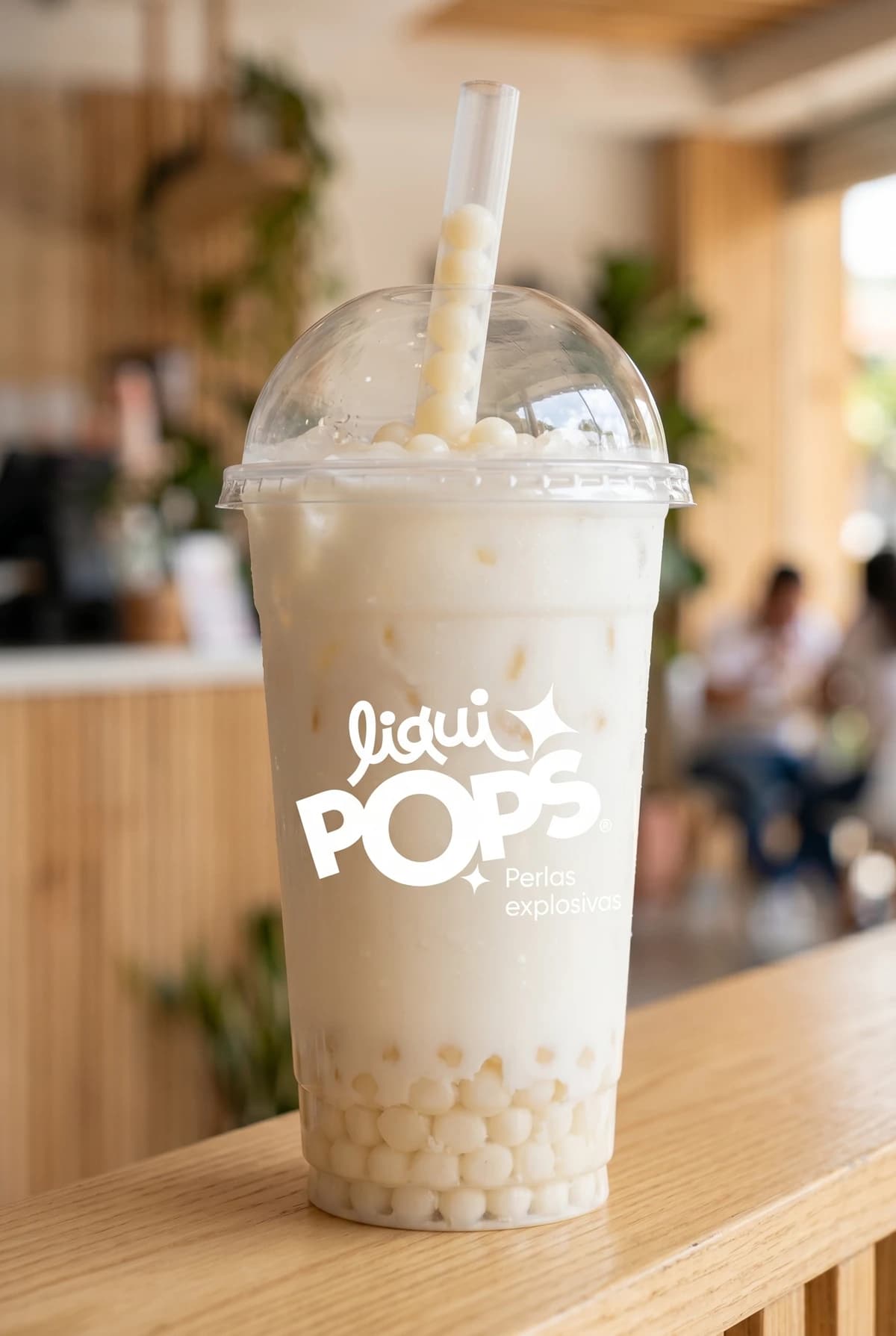 Bubble tea de coco con perlas
