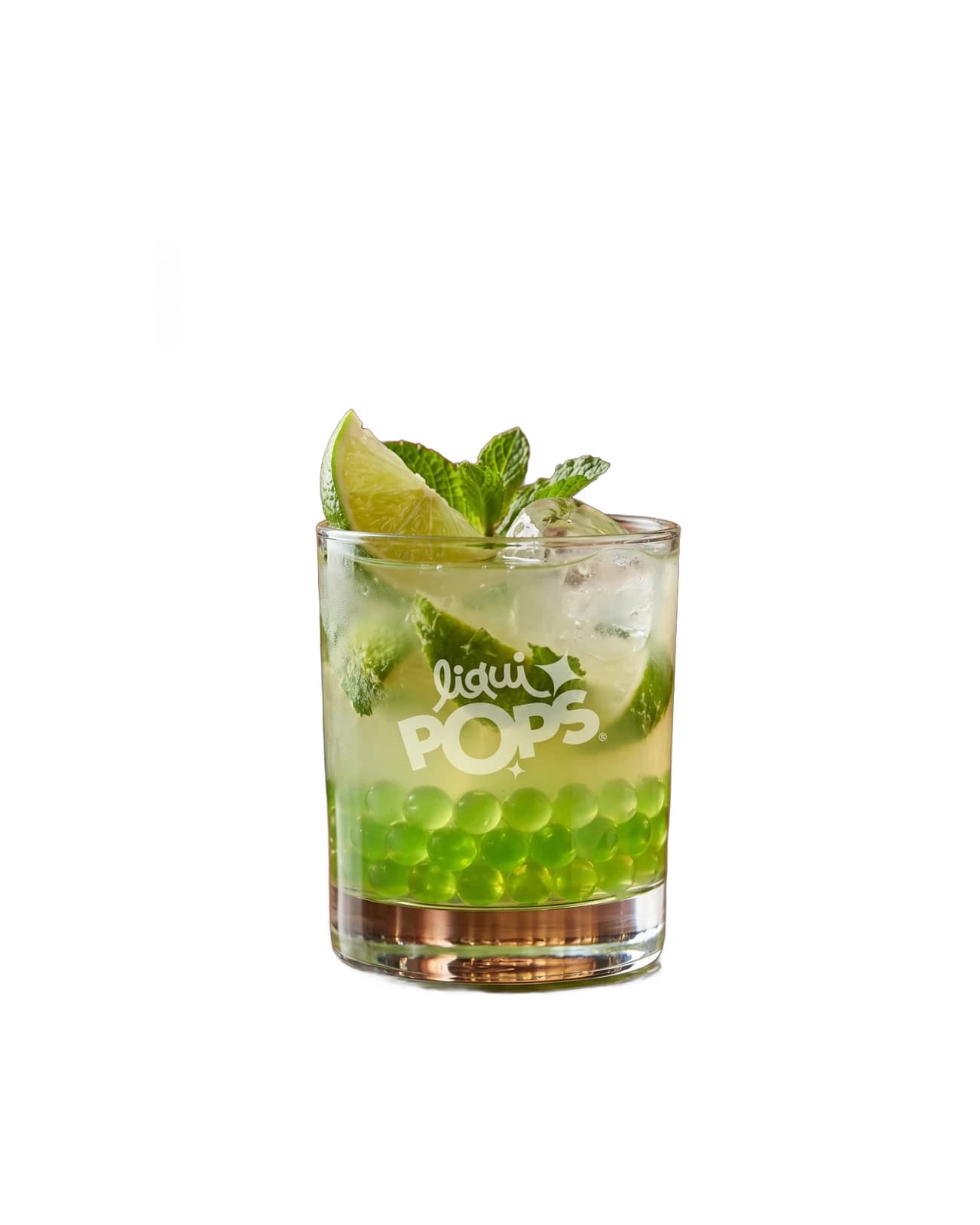 Cóctel Caipirinha con perlas explosivas LiquiPops