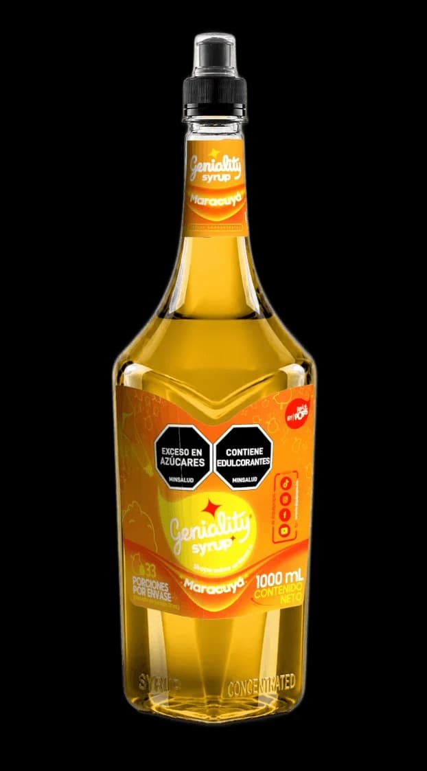 Botella de sirope Geniality sabor a maracuyá
