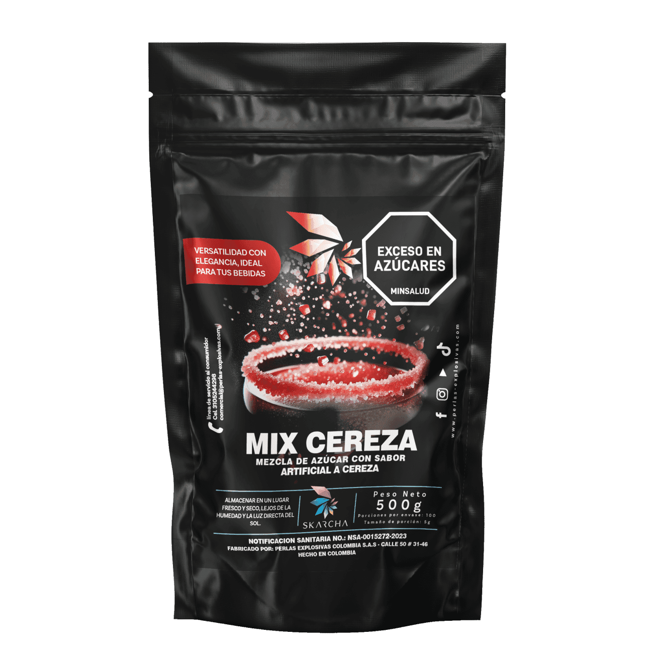 Bolsa de azúcar para escarchar Skarcha sabor a cereza
