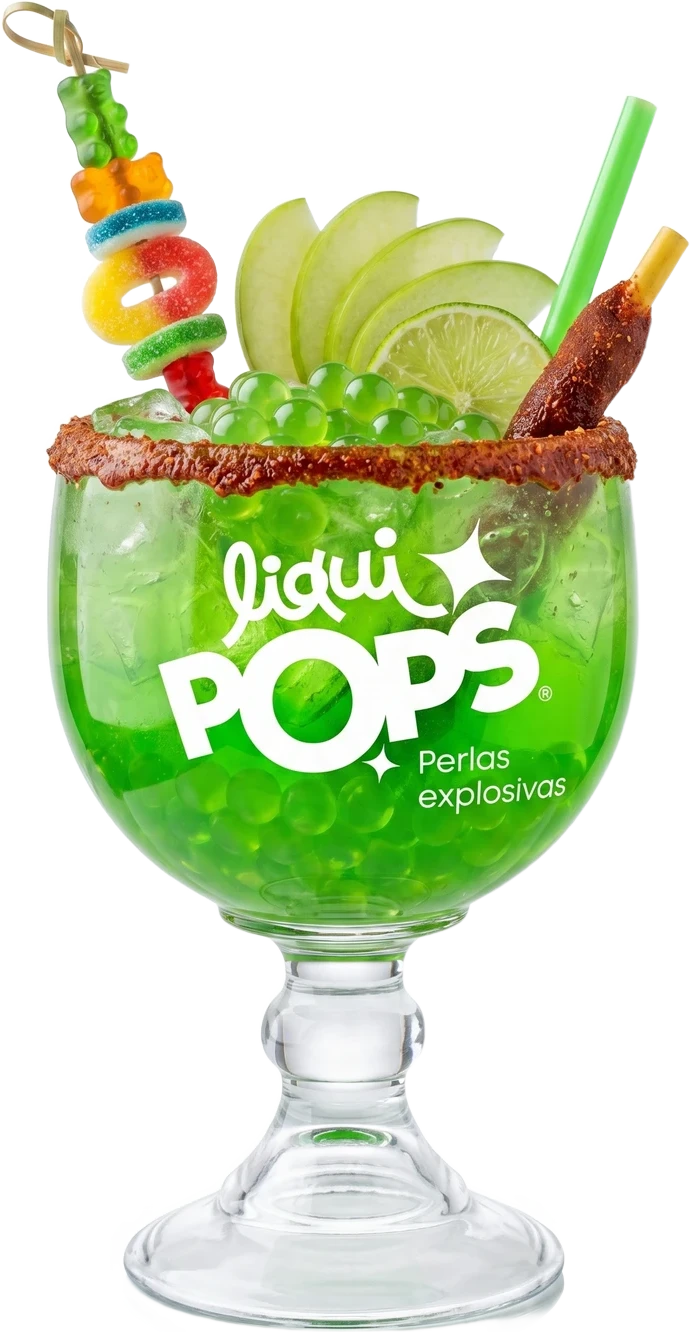 Soda loca de manzana verde con perlas explosivas LiquiPOPS