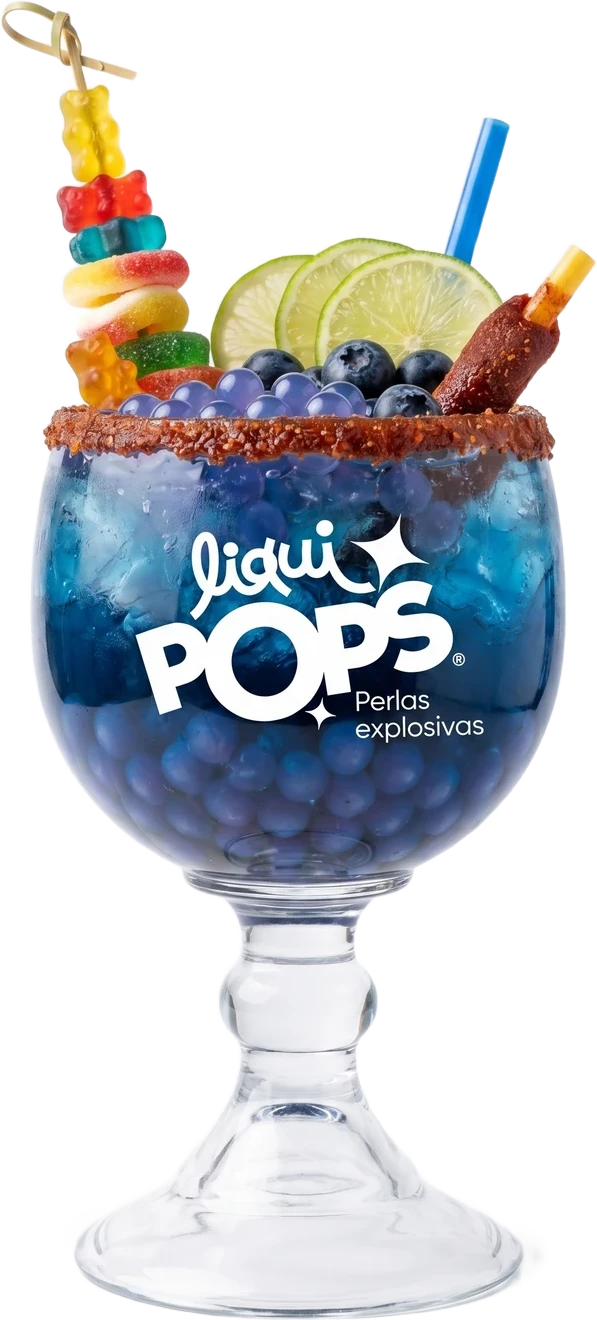 Soda loca de blueberry con perlas explosivas LiquiPOPS