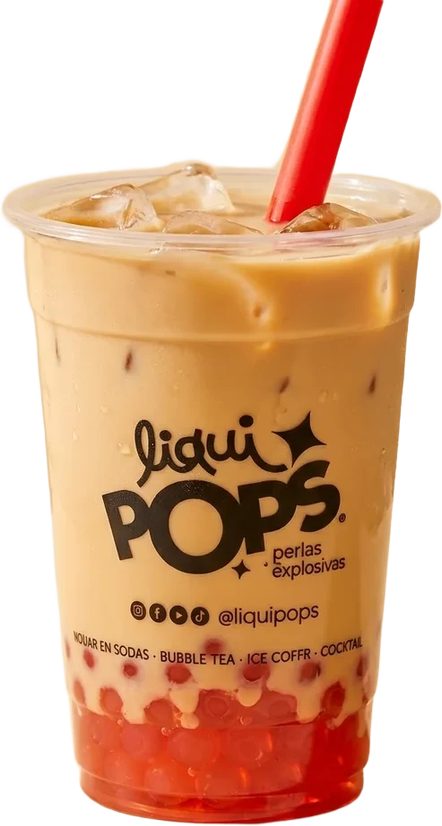 Bubble tea de leche con perlas explosivas LiquiPOPS