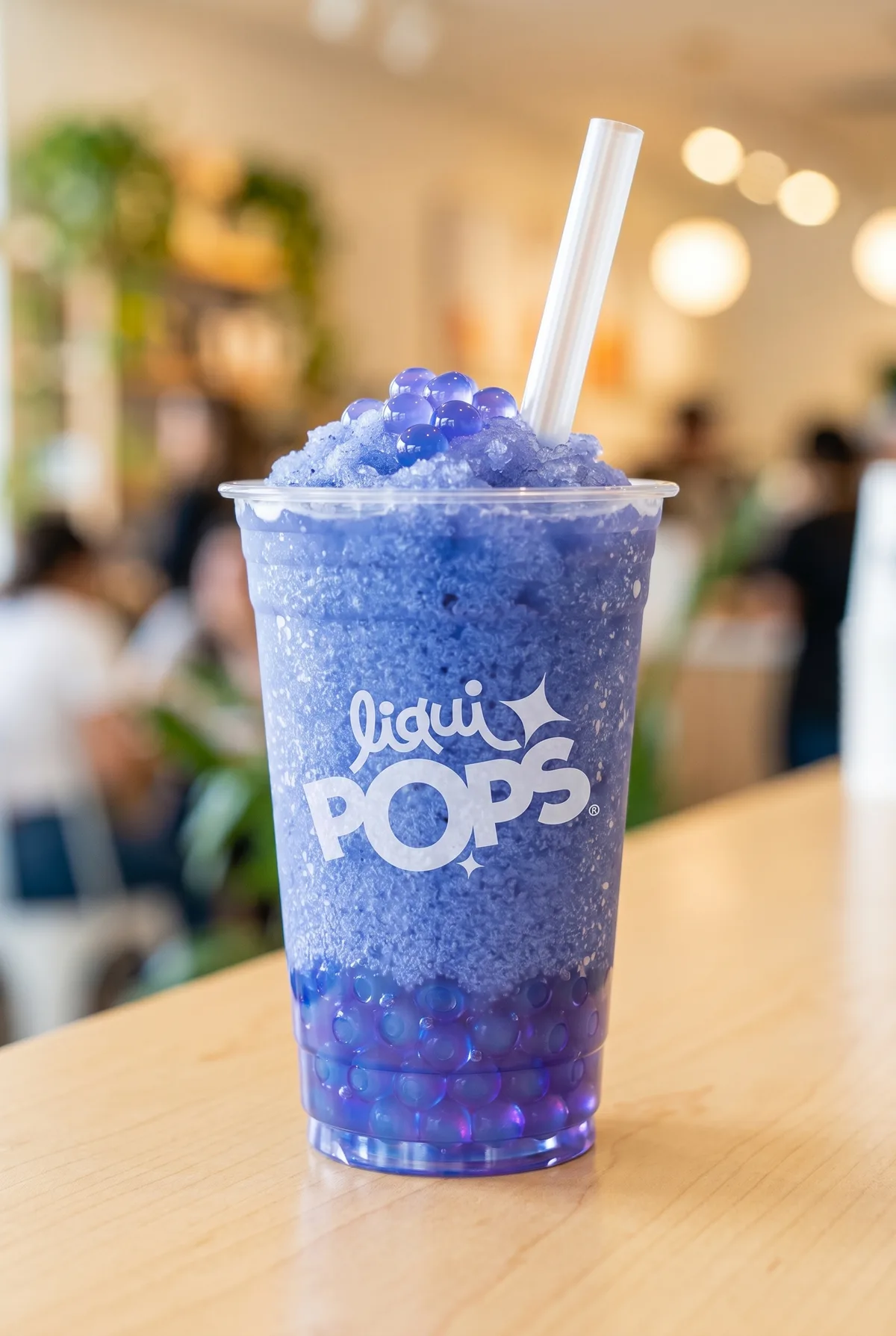 Granizado de maracuya con perlas explosivas amarillas LiquiPops — vaso para llevar en local
