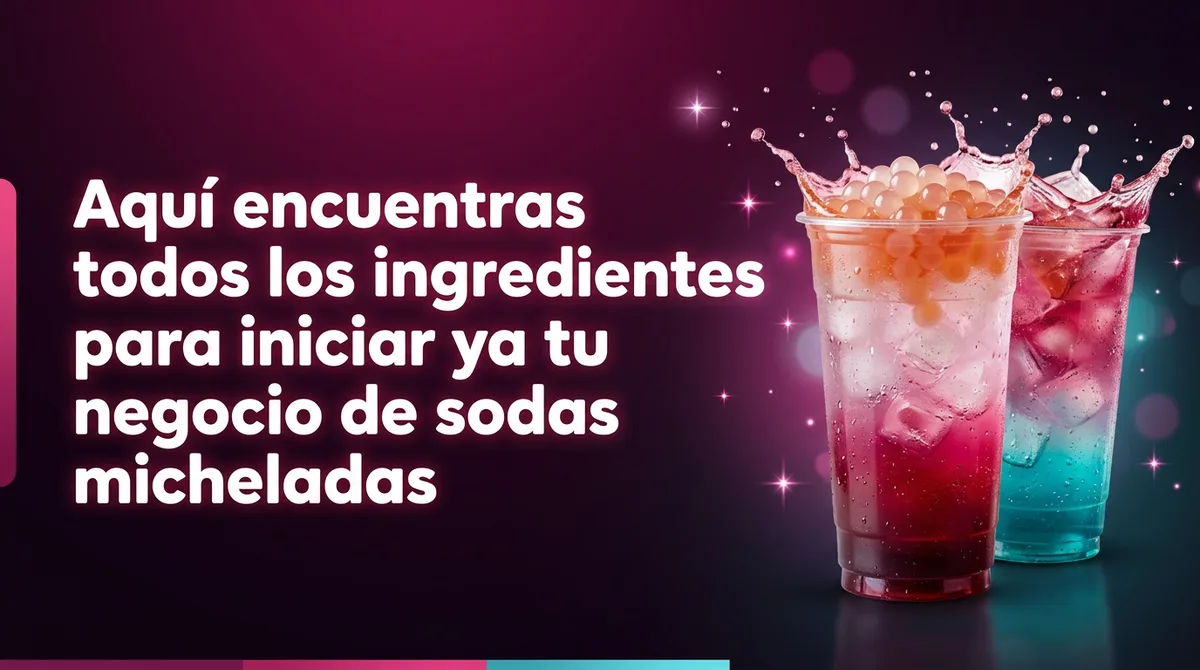 Sodas locas de frutos rojos y azul con perlas explosivas LiquiPops e hielo — para arrancar tu negocio de micheladas