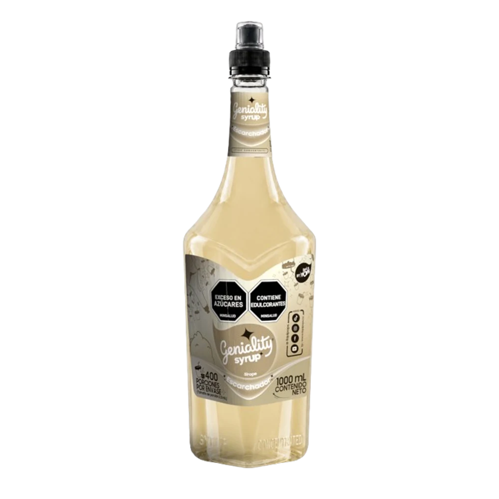 Sirope Geniality 1000ml — uso en granizados de fruterías, cócteles de bar y sodas saborizadas. Marca colombiana fabricada en Medellín.
