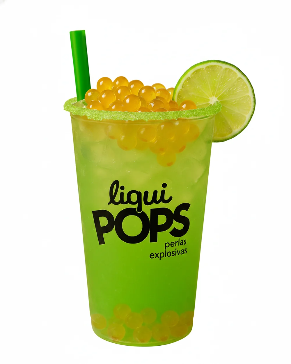 Coctel preparado con sirope Geniality liquimon-base servido con hielo