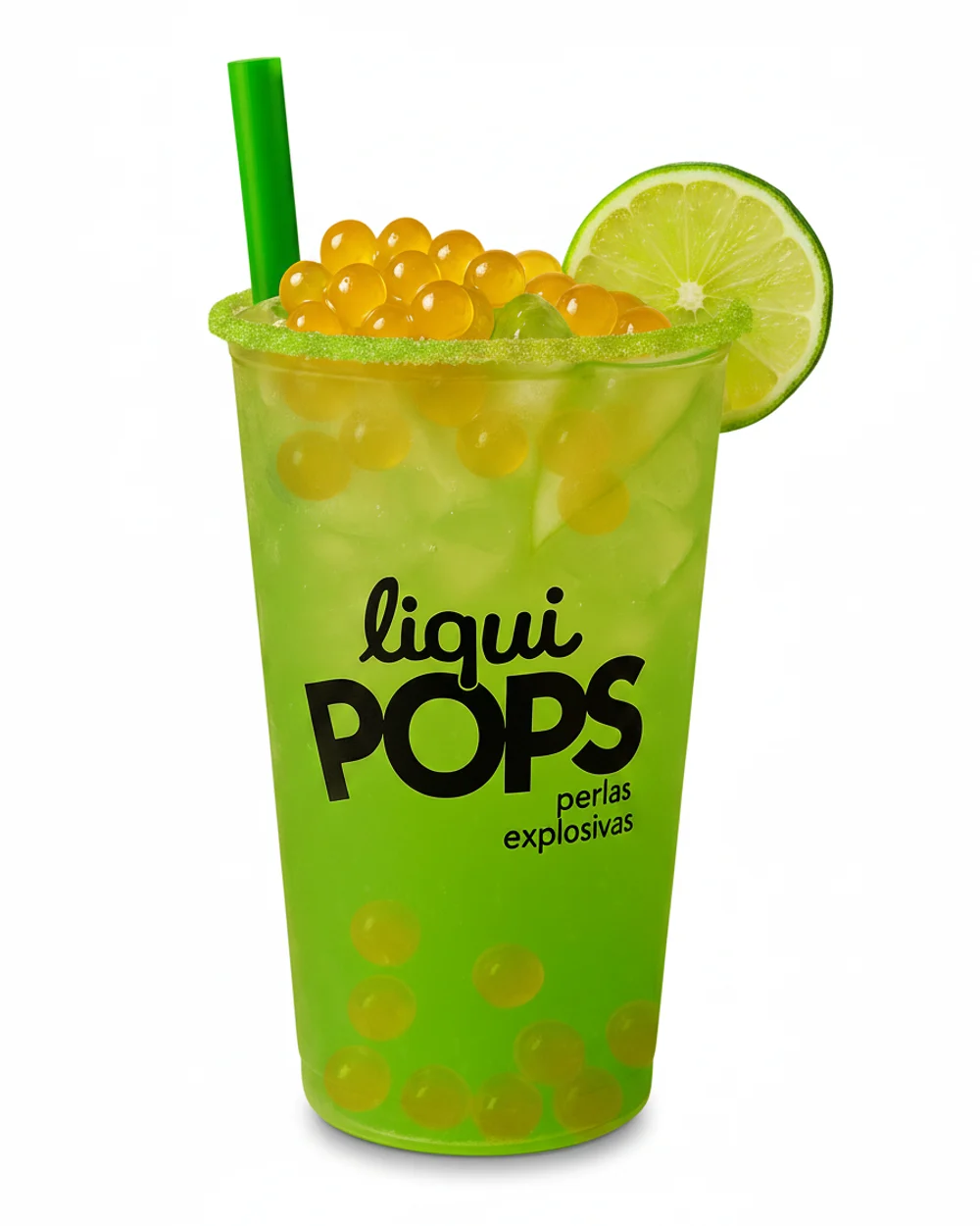 Coctel preparado con sirope Geniality liquimon-base servido con hielo