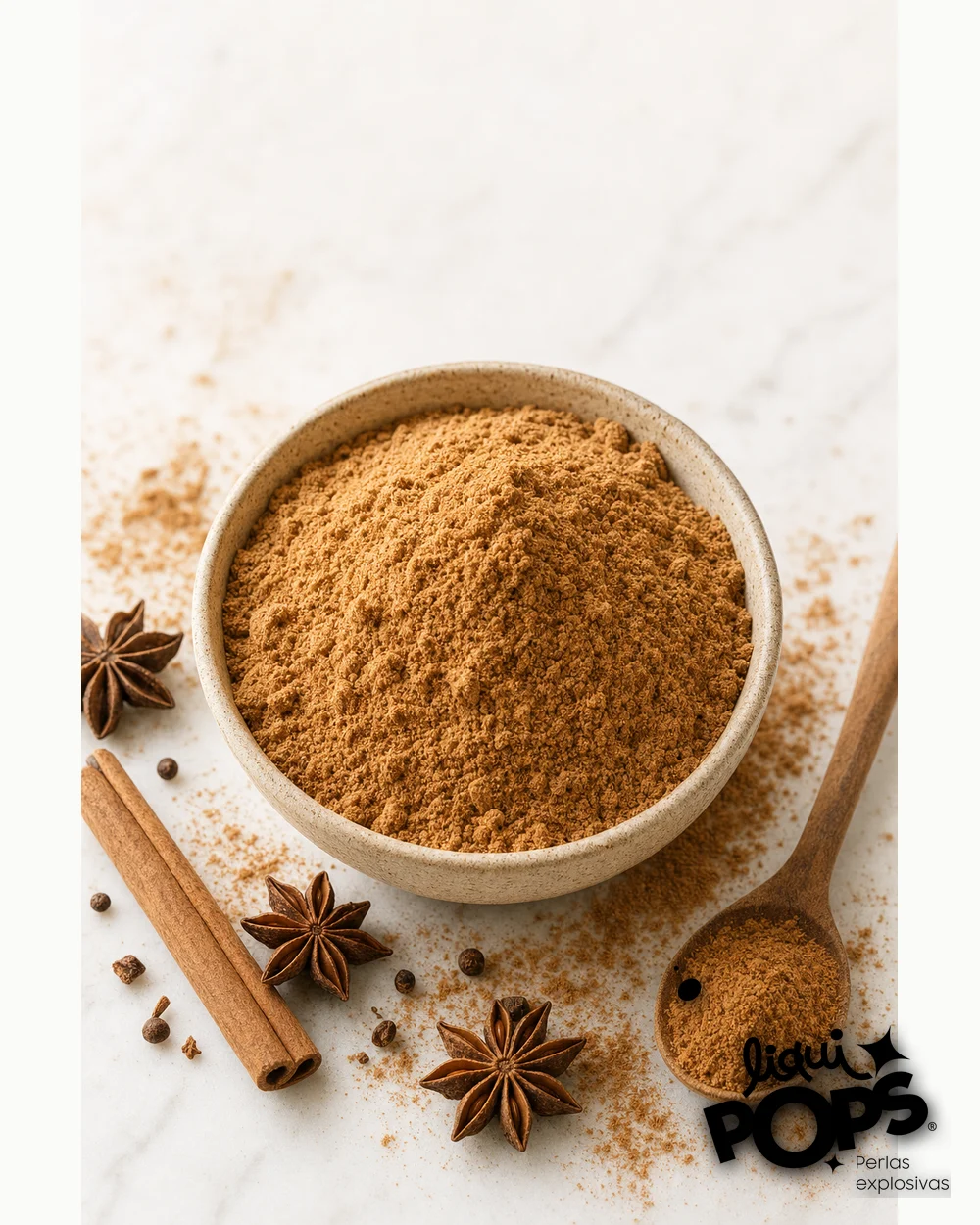 Bolsa mezcla en polvo  chai 500g — preparada para bebidas especiales, fondo blanco