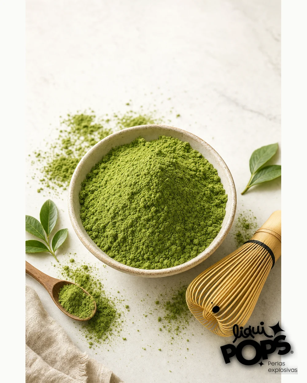 Bebida preparada con mezcla en polvo  matcha estilo café especialty