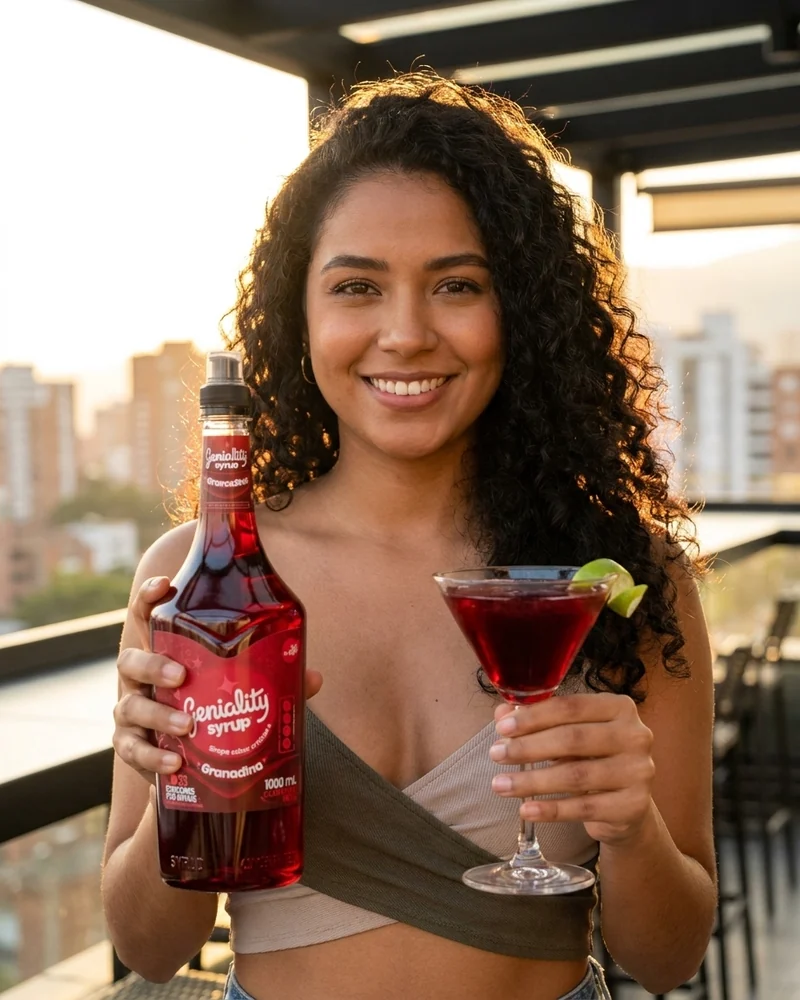 Joven colombiana disfrutando Geniality granadina — fotografía editorial