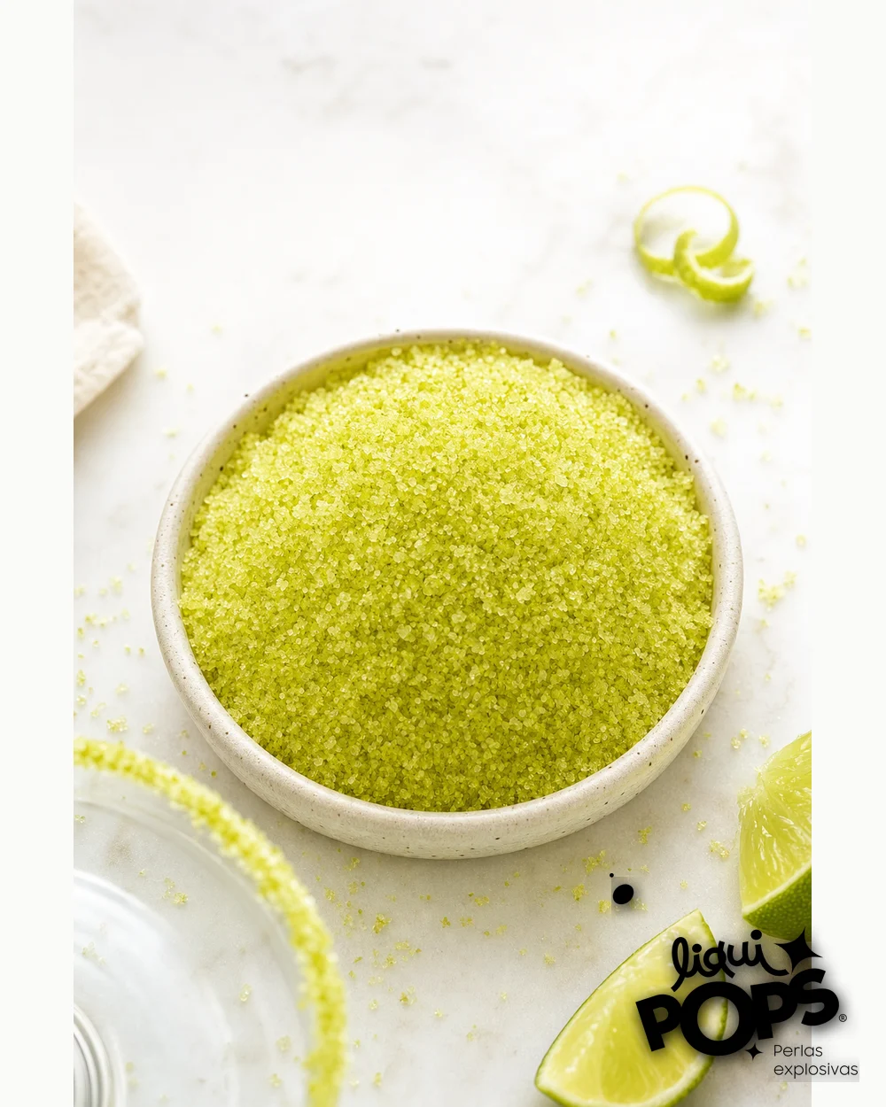 Bowl con escarchador Skarcha sal limon listo para escarchar copas