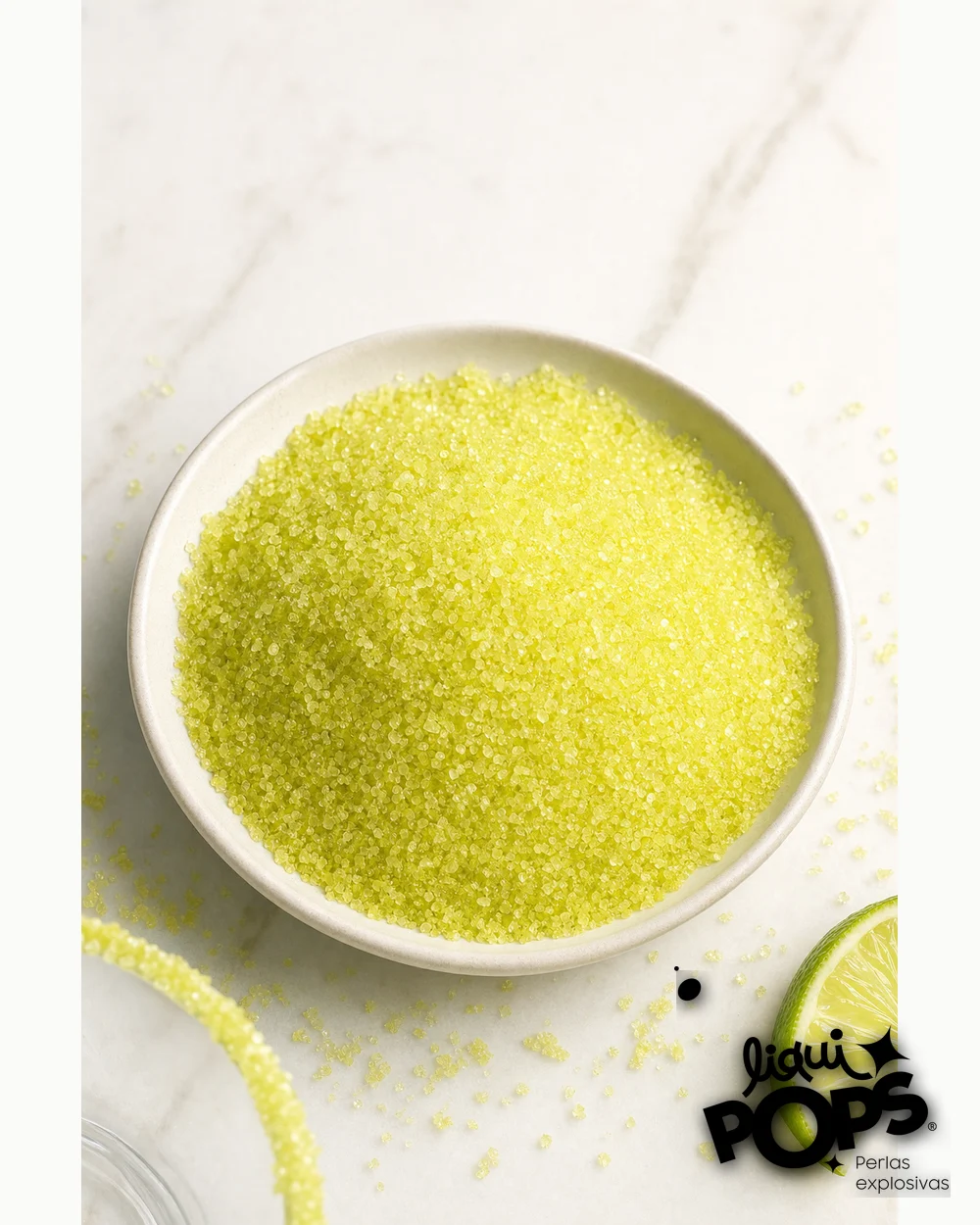 Bowl con escarchador Skarcha sal limon listo para escarchar copas