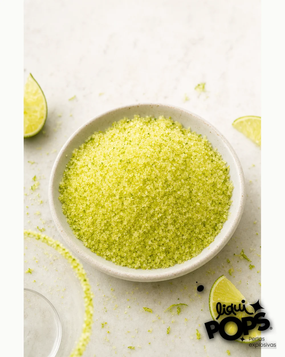 Bowl con escarchador Skarcha lima-limon listo para escarchar copas