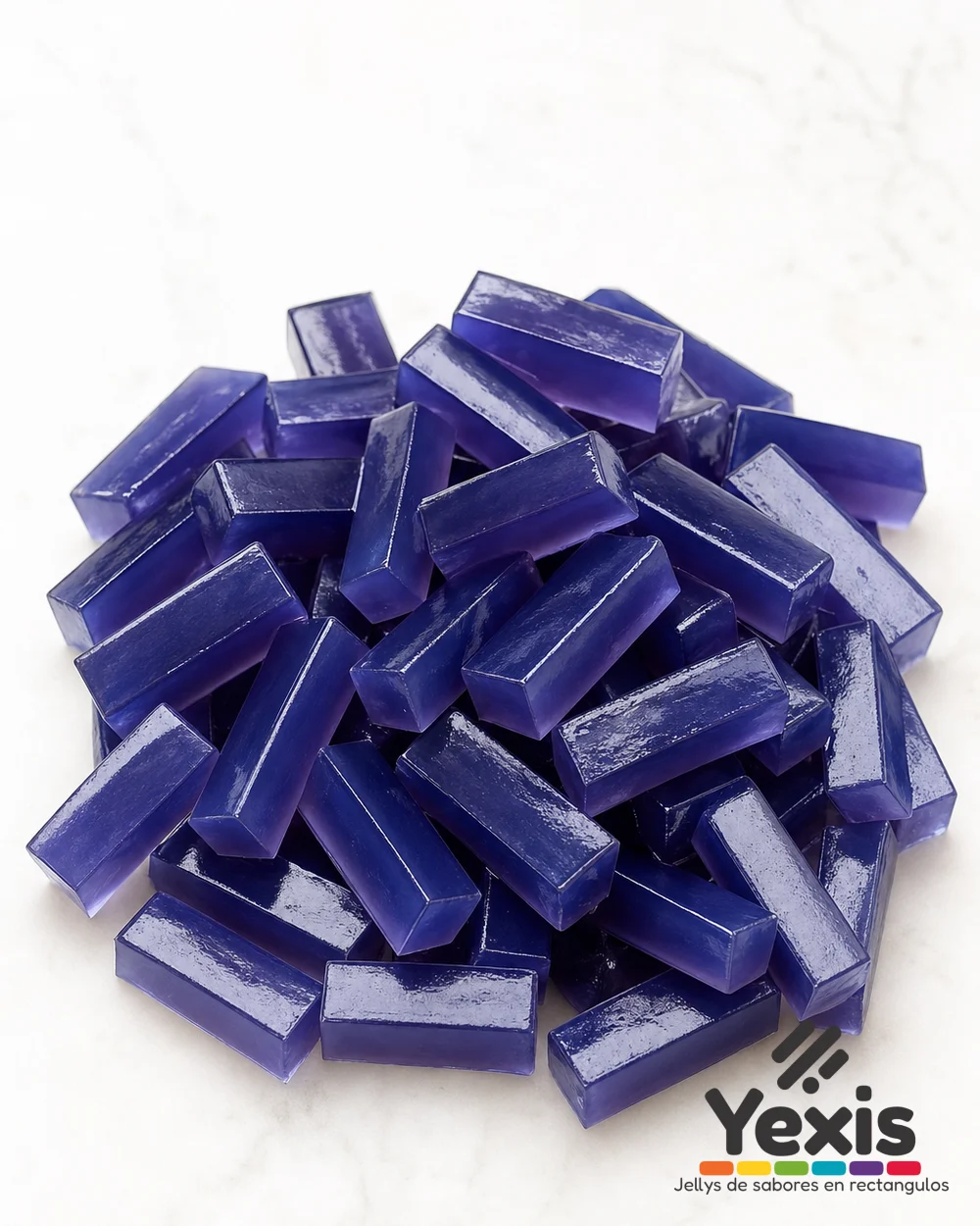 Jellys Yexis BLUEBERRY — gelatinas rectangulares para bubble tea, producto suelto