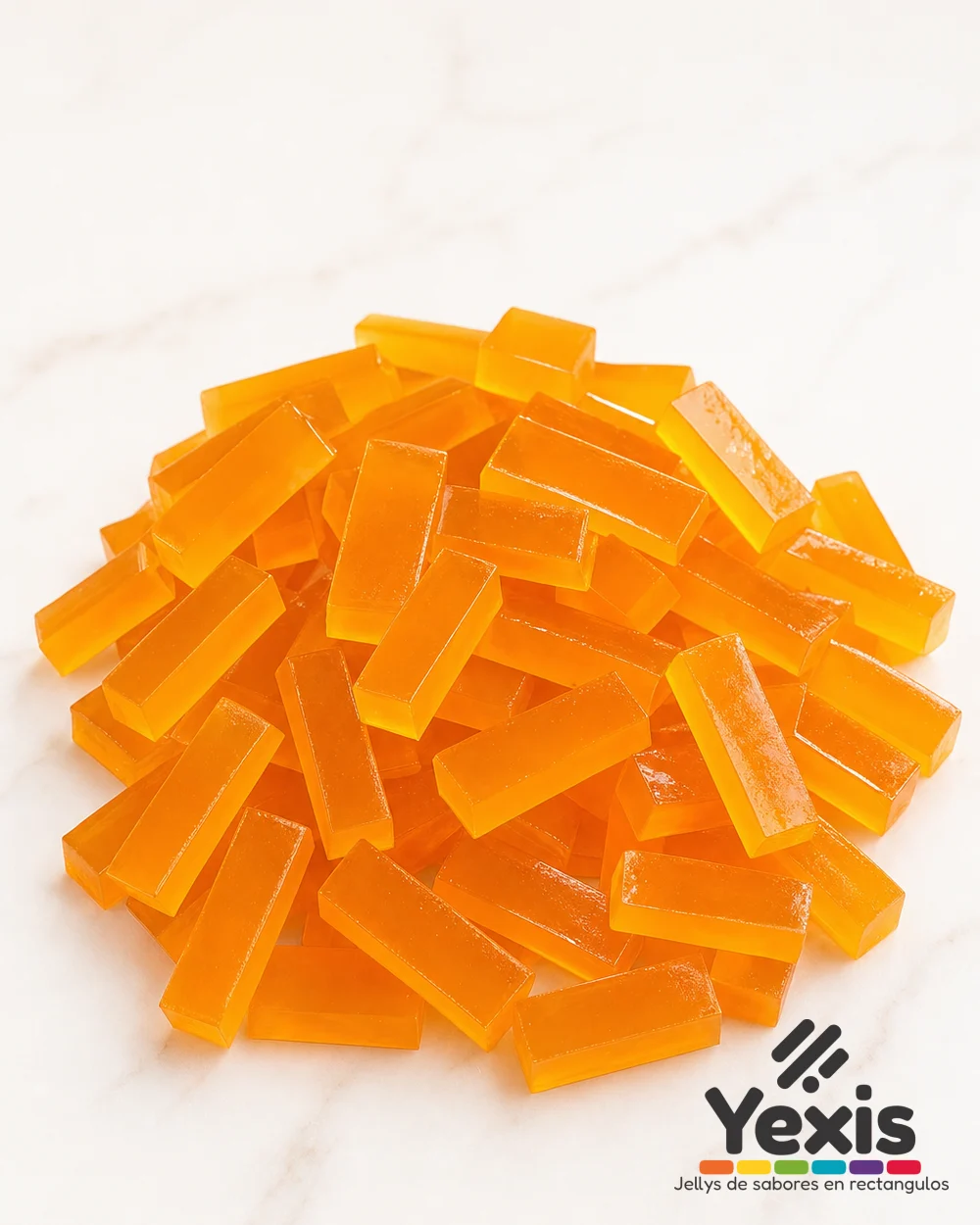 Jellys Yexis NARANJA — gelatinas rectangulares para bubble tea, producto suelto