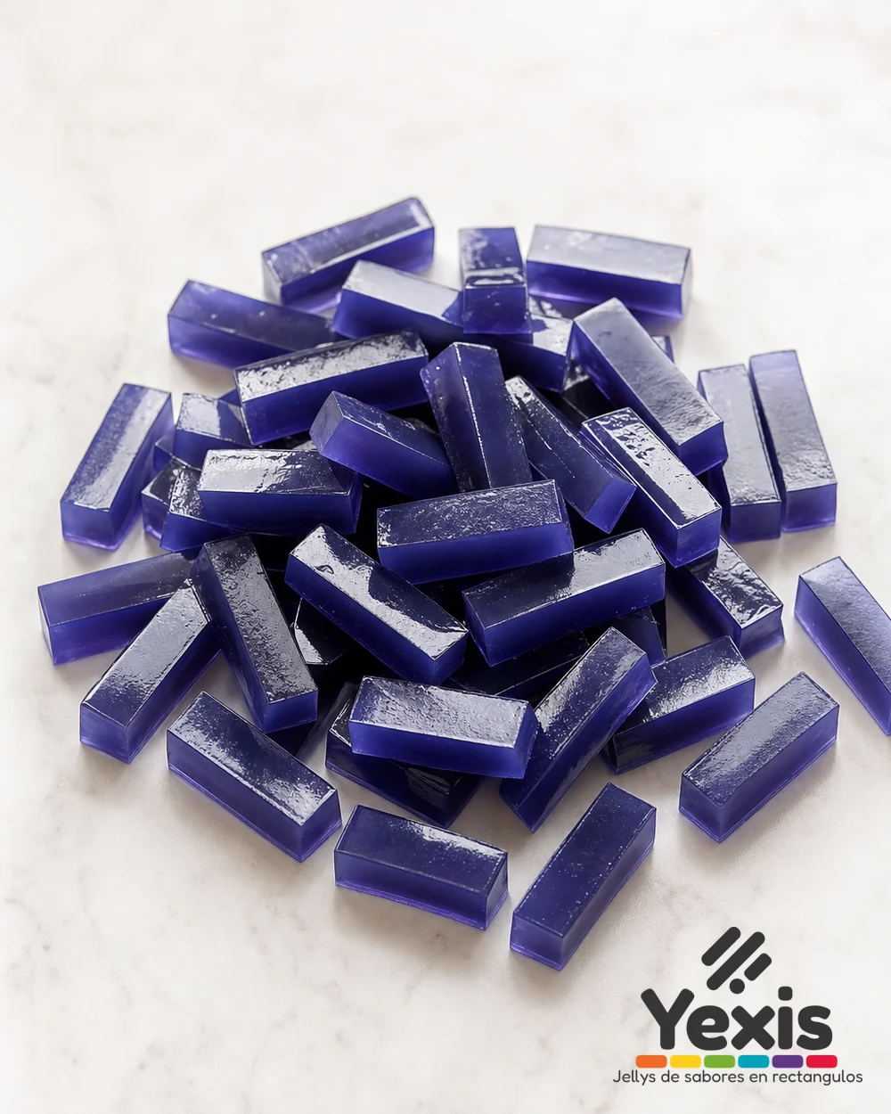 Jellys Yexis BLUEBERRY — gelatinas rectangulares para bubble tea, producto suelto