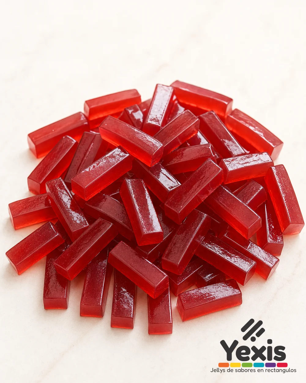 Jellys Yexis FRESA — gelatinas rectangulares para bubble tea, producto suelto