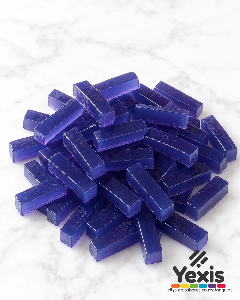 Jellys Yexis BLUEBERRY — gelatinas rectangulares para bubble tea, producto suelto