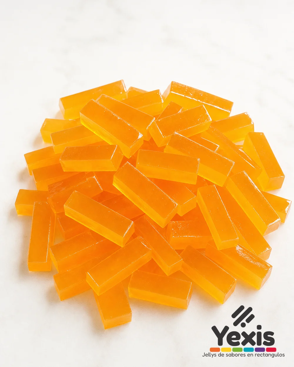 Jellys Yexis NARANJA — gelatinas rectangulares para bubble tea, producto suelto