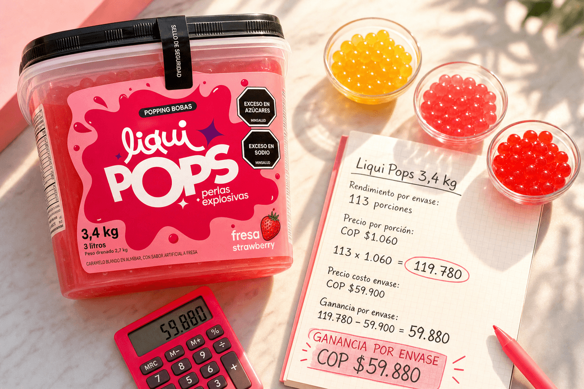 cuántas perlas explosivas por bebida — fábrica Medellín · POPPING BOBA INTERNATIONAL S.A.S.