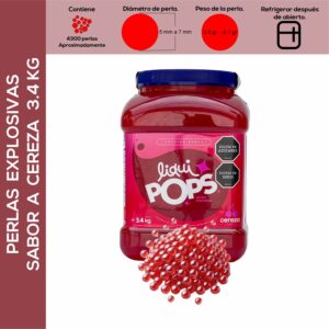 Perlas Explosivas LiquiPops Sabor Cereza 3400g