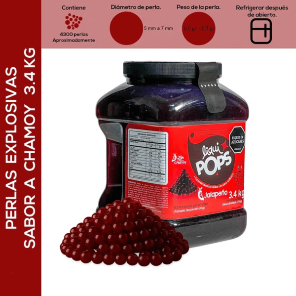 Perlas Explosivas LiquiPOPS Sabor a Chamoy 3400g - Bubble Tea