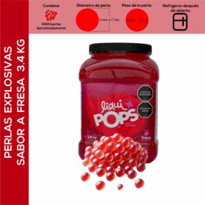Perlas Explosivas LiquiPops Sabor Fresa 3400g