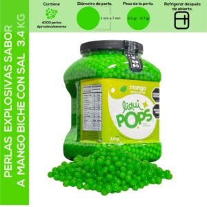 Perlas Explosivas LiquiPops Sabor Mango Miche con Sal 3400g